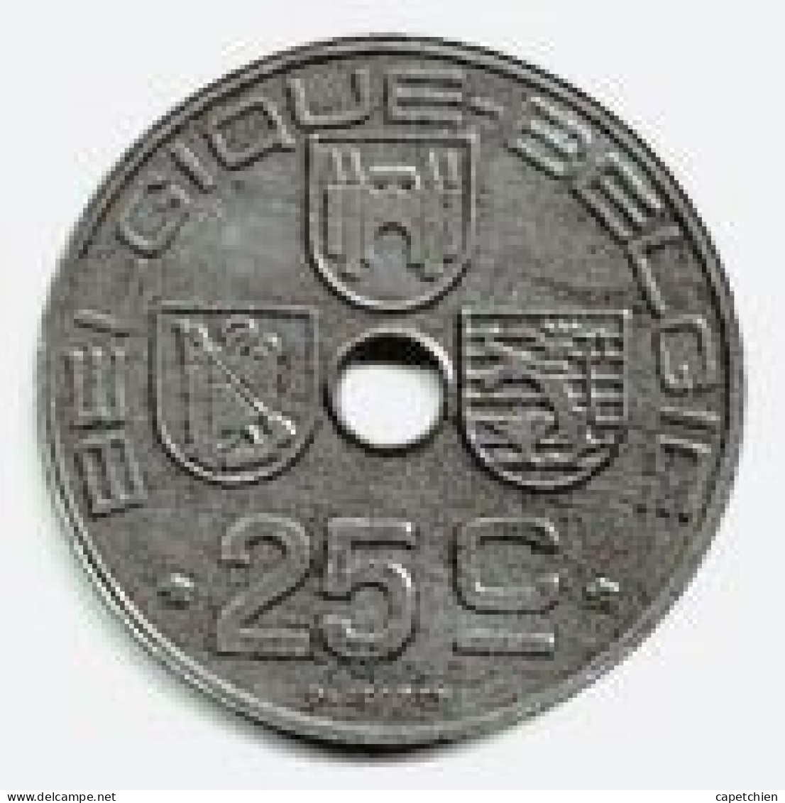 BELGIQUE / BELGIE / 25 CENTIMES 1946 / ZINC / 6.57 G / 26 Mm - Andere & Zonder Classificatie