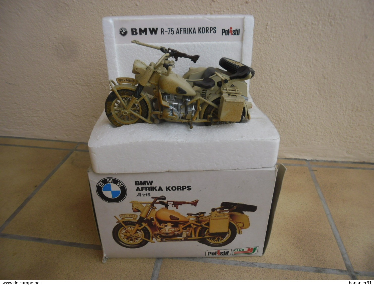 RARE MOTO BMW R 75 Afrika Korps Wehrmacht 1941-1944 Au 1/15 De POLISTIL MS 110 En Boite/boxed - Motorcycles