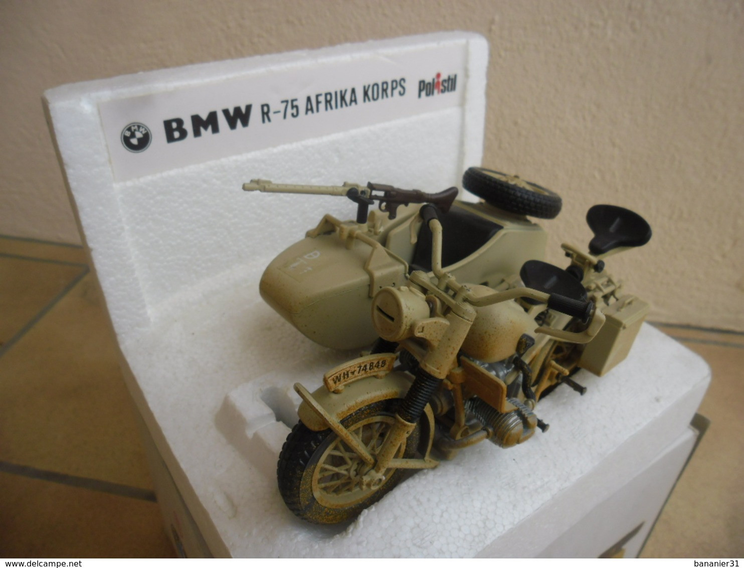 RARE MOTO BMW R 75 Afrika Korps Wehrmacht 1941-1944 Au 1/15 De POLISTIL MS 110 En Boite/boxed - Motos