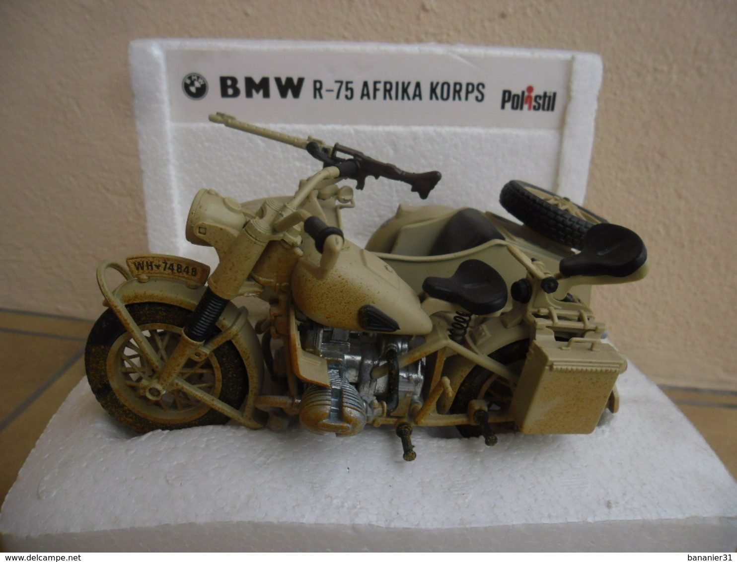 RARE MOTO BMW R 75 Afrika Korps Wehrmacht 1941-1944 Au 1/15 De POLISTIL MS 110 En Boite/boxed - Motorräder