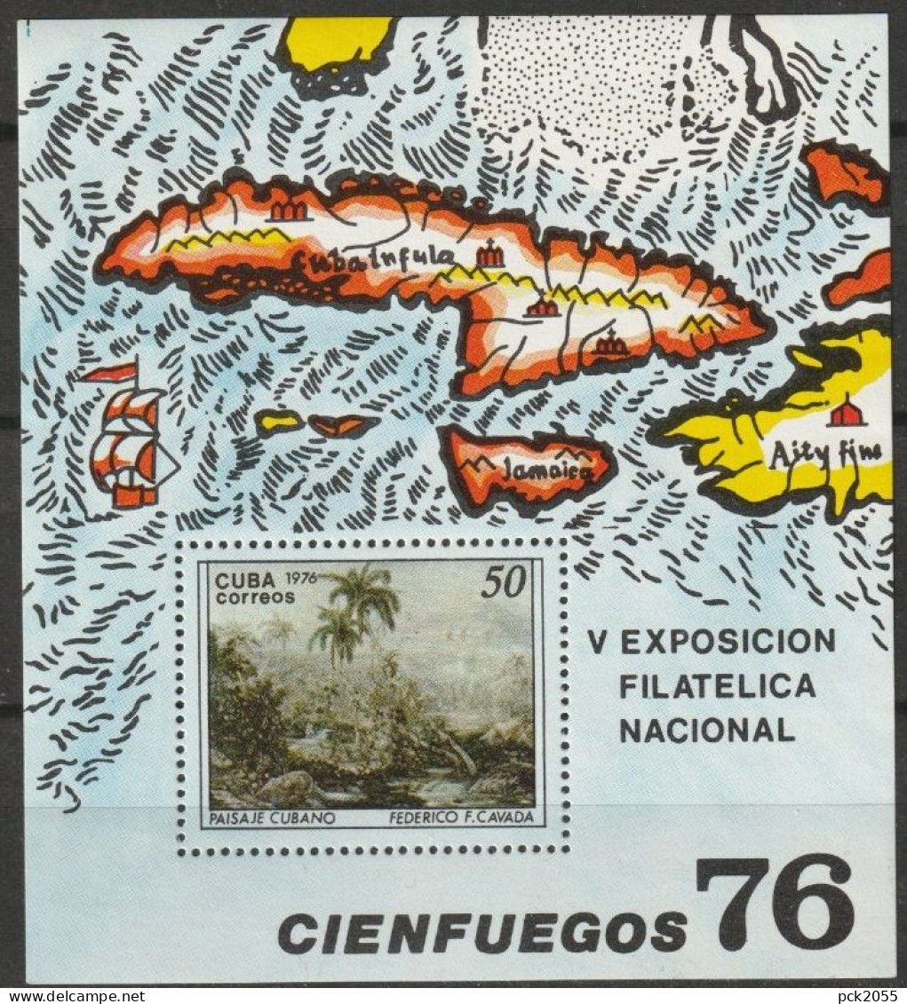 Kuba 1976 Mi-Nr.2175 Block 48 ** Postfrisch 5. Nationale Briefmarkenausstellung ( C 163) Günstige Versandkosten - Blocs-feuillets
