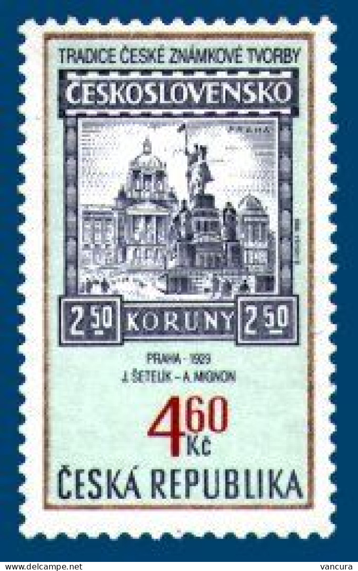 ** 204  Czech Republic Traditions Of The Czech Stamp Design 1999 National Museum St Wenceslas Statue - Museums