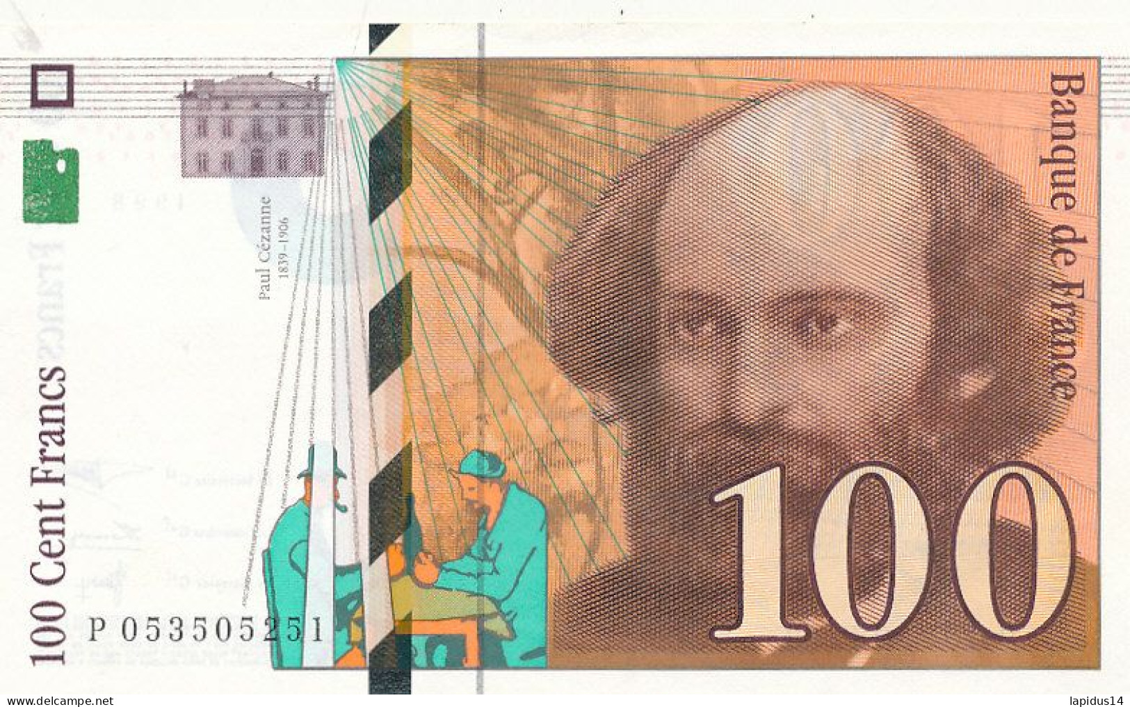 BILLET FRANCAIS  100 FRANCS  CEZANNE 1998  P 053505251 - 500 F 1994-2000 ''Pierre En Marie Curie''