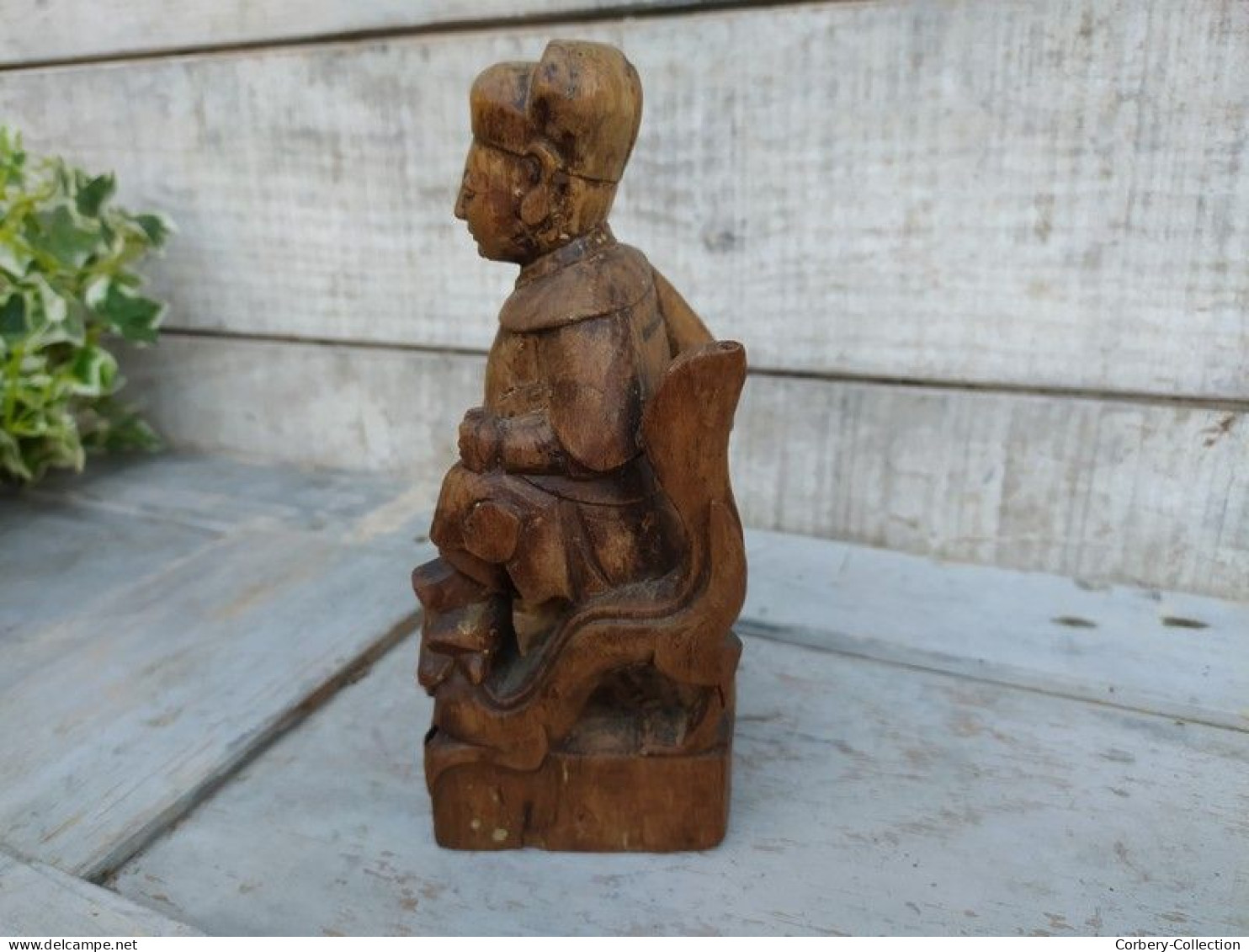 Statuette Chinois Bois Sculpté Chine XVIIIeme Chinese Wood Carving 18th - Asian Art