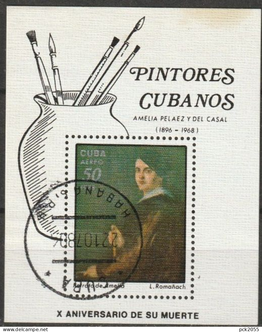 Kuba 1978 Mi-Nr.2343 Block 56 O Gestempelt Gemälde Amelia ( C 585) Günstige Versandkosten1,00€-1,20€ - Blocs-feuillets