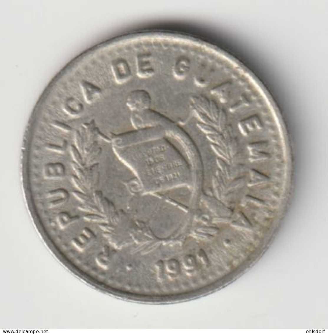 GUATEMALA 1991: 5 Centavos, KM 276 - Guatemala