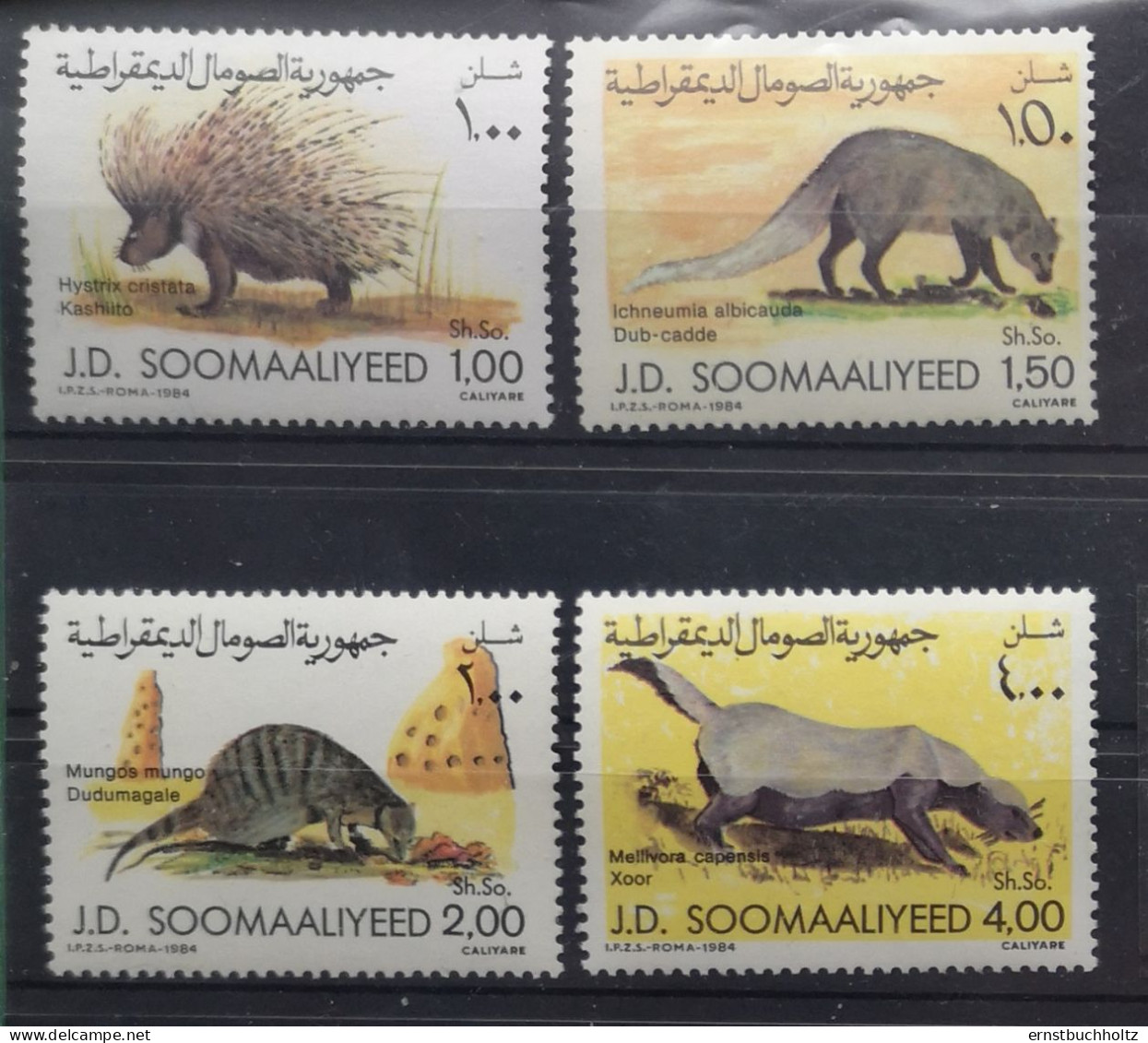 Somalia 1984 Wildlebende Säugetiere Mi 358/61** - Somalia (1960-...)