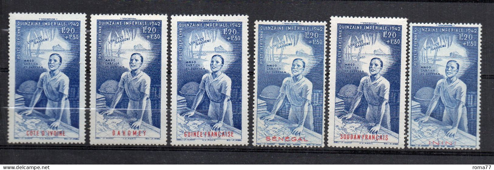 BIG - COLONIE 1942 , Quinzaine Imperiale , SEI Valori Gomma Integra *** MNH - 1942 Protection De L'Enfance Indigène & Quinzaine Impériale (PEIQI)