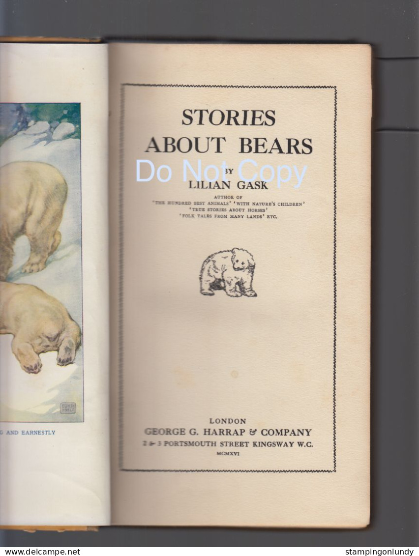 14. Stories About Bears Lilian Gask 1916 1st/First Harrap George G Harrap & Company Retirment Sale Price Slashed! - Vida Salvaje