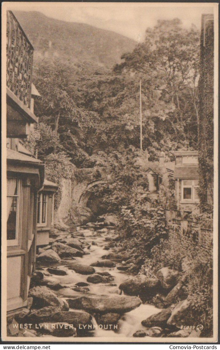 West Lyn River, Lynmouth, Devon, C.1920s - Valentine's Postcard - Lynmouth & Lynton