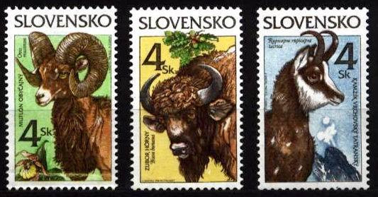 Slovakia 1996 Mi 257-259 ** Slovak Fauna - Unused Stamps