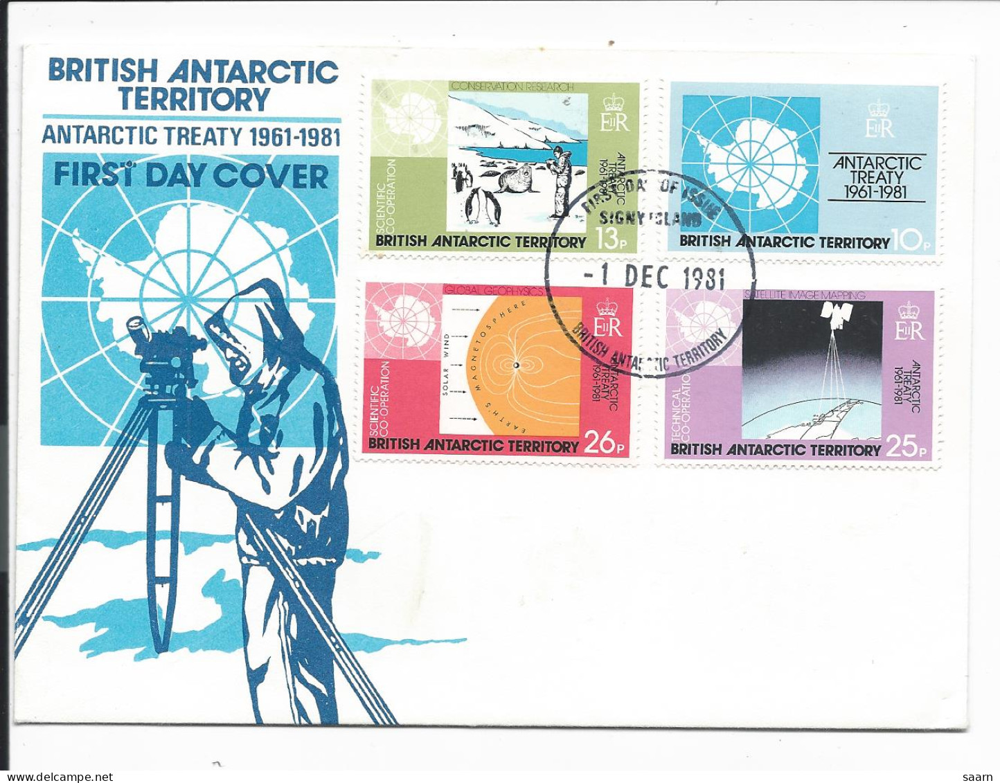 Motiv Tiere - Pinguine Auf Ersttags-Brief 1981 Vom Brit. Antarktis Teritorium  - Pinguïns & Vetganzen