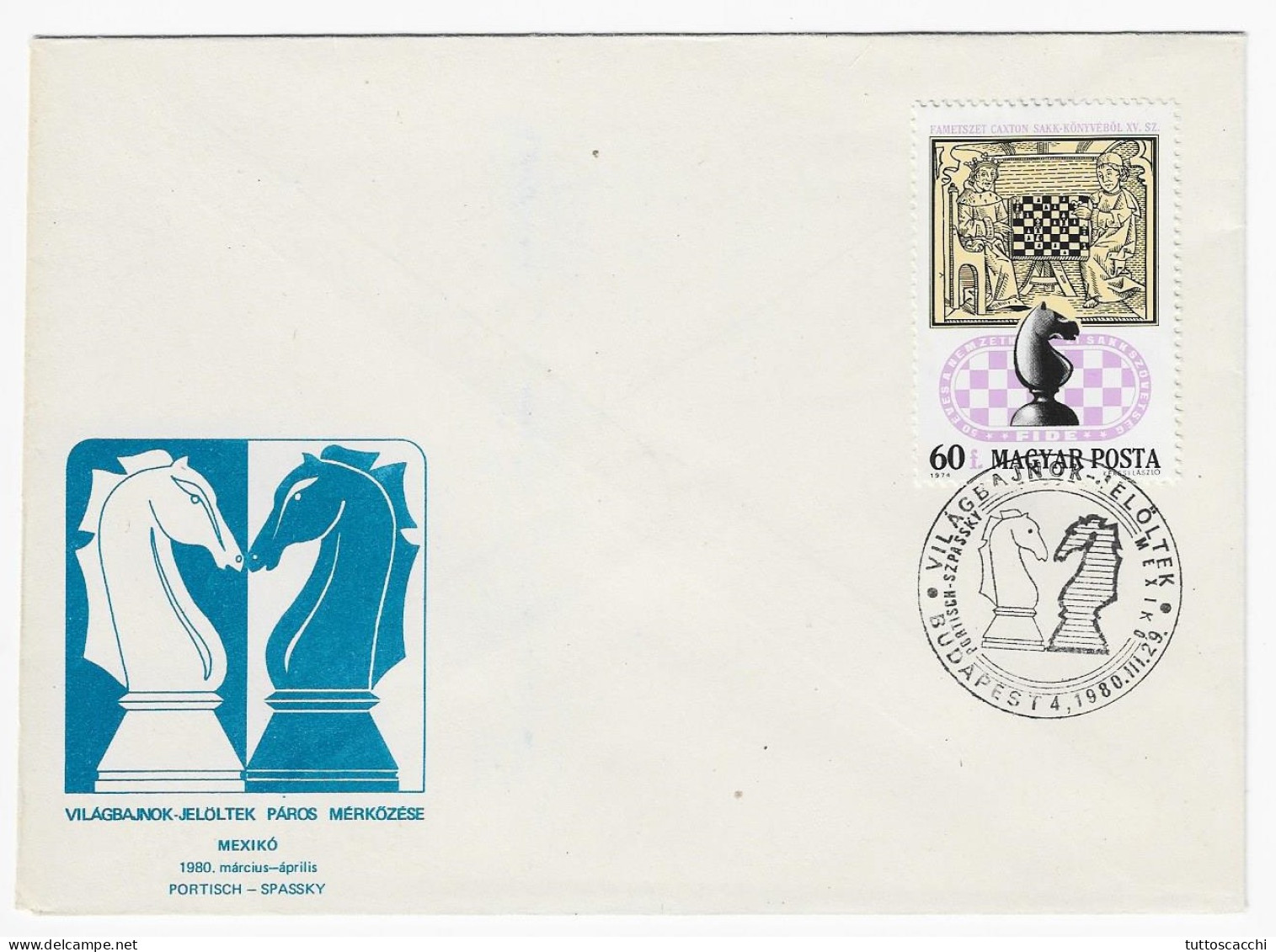 CHESS Hungary 1980 Budapest - Chess Cancel On Commemorative Envelope, Chess Stamp - Schach