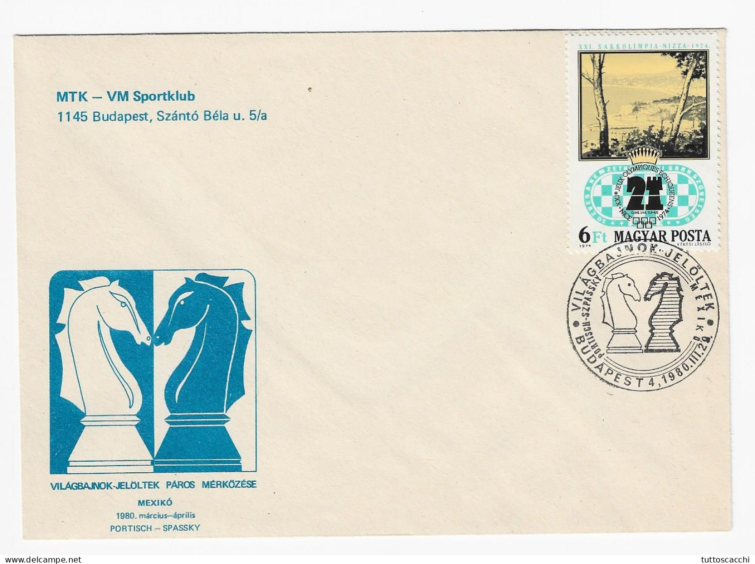 CHESS Hungary 1980 Budapest - Chess Cancel On Commemorative Envelope, Chess Stamp - Schaken