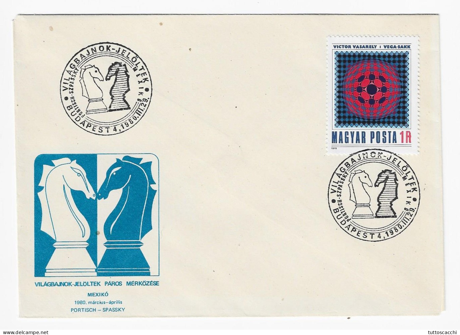 CHESS Hungary 1980 Budapest - Chess Cancel On Commemorative Envelope, Chess Stamp - Echecs