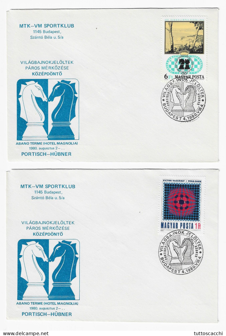 CHESS Hungary 1980, Budapest - 8 Envelopes, FULL SERIES, Chess Cancel On Commemorative Envelopes - Echecs