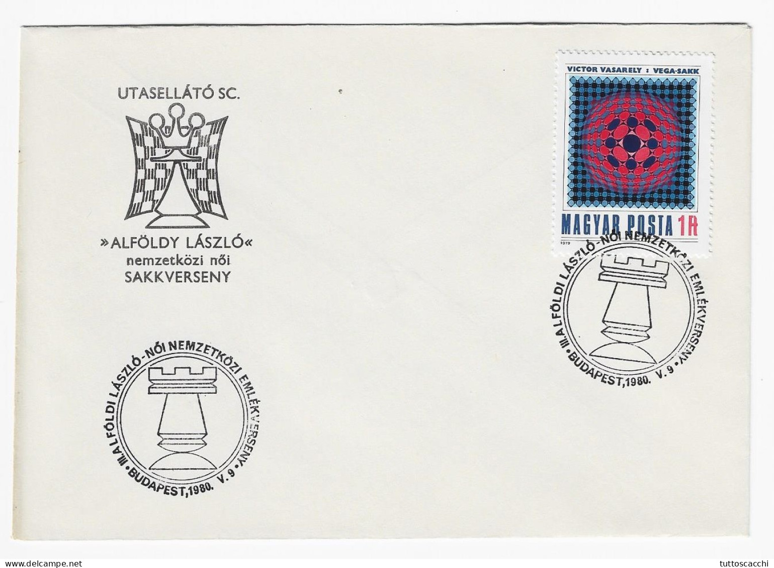 CHESS Hungary 1980, Budapest - Chess Cancel On Commemorative Envelope, Chess Stamp - Echecs