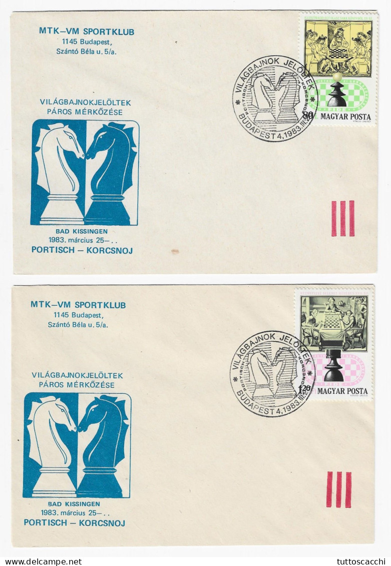 CHESS Hungary 1983, Budapest - 7 Envelopes, FULL SERIES, Chess Cancel On Commemorative Envelopes - Schach