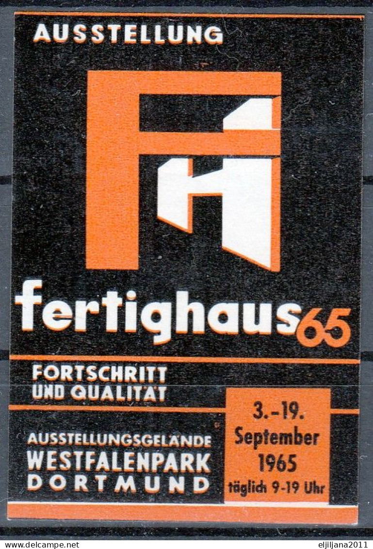 Germany DORTMUND 1965 ⁕ Ausstellung Fertighaus 65 ⁕ 1v MNH Stickers - Cinderella Vignette Reklamemarke Label - Erinnophilie