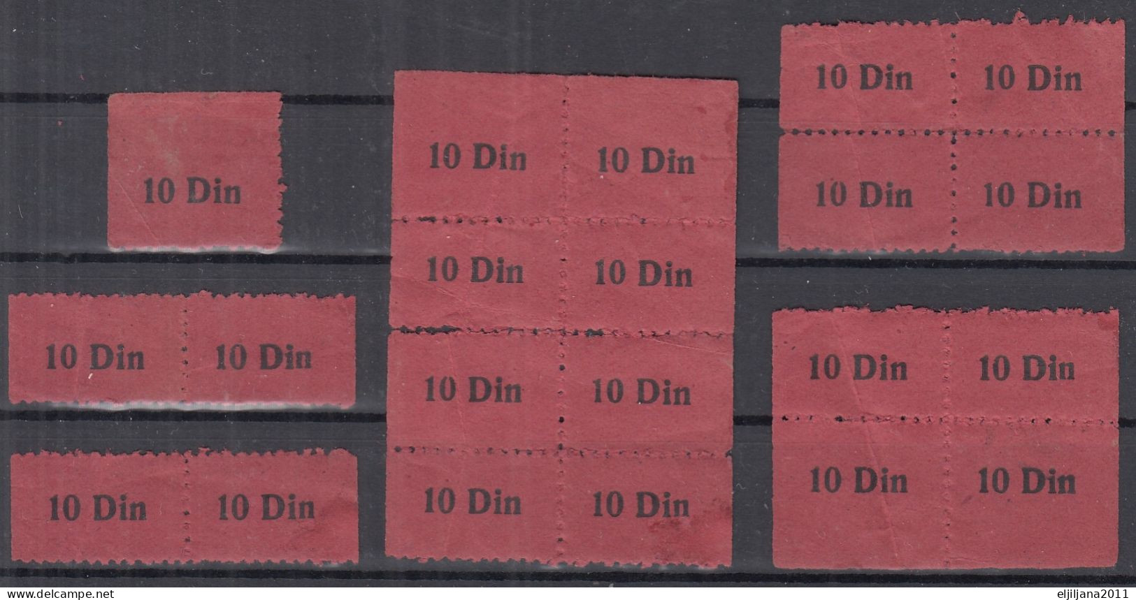 Yugoslavia ⁕ 10 Din On Red Paper ⁕ 21v MNH Stickers - Cinderella Vignette ??? Label - Erinnophilie