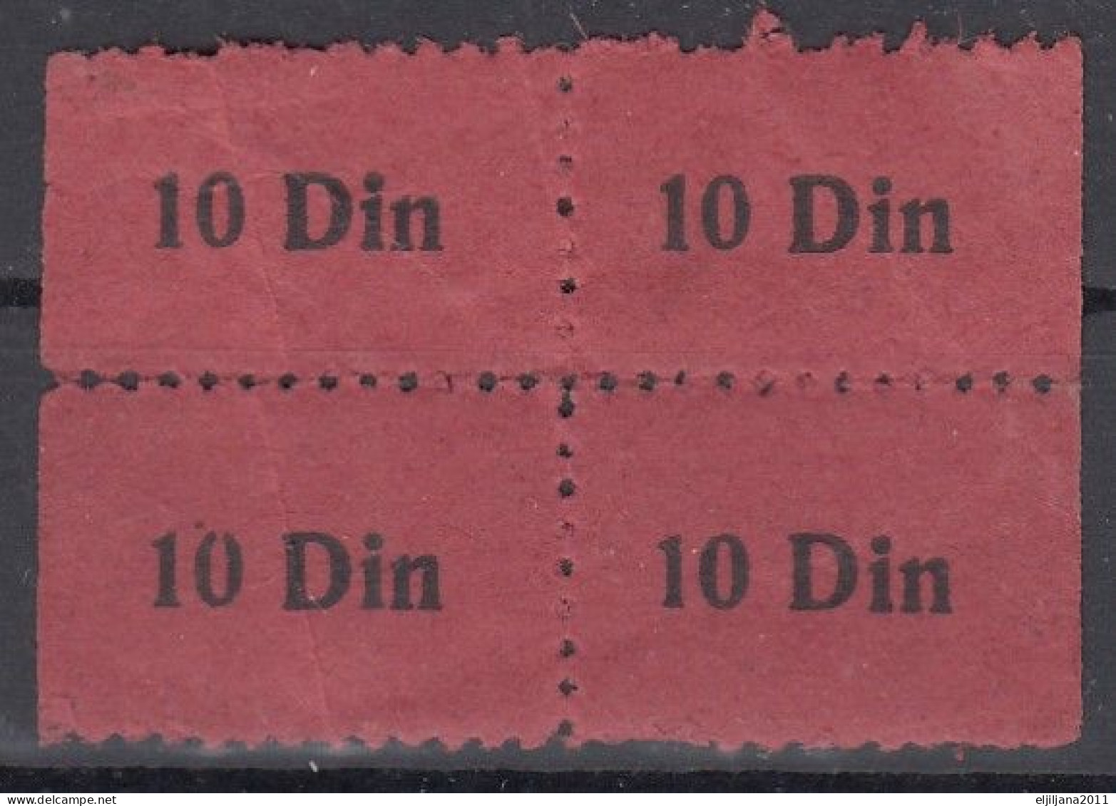 Yugoslavia ⁕ 10 Din On Red Paper ⁕ 21v MNH Stickers - Cinderella Vignette ??? Label - Erinnophilie