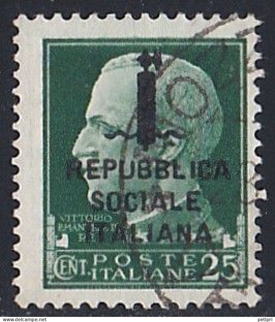 Italie - 1944- 1945  République  Sociale   Y&T  N °  R S  21  Oblitéré - Usados