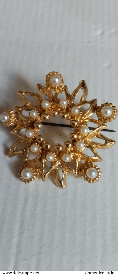 Spilla  Vintage Con Bagno In Oro - Brooches