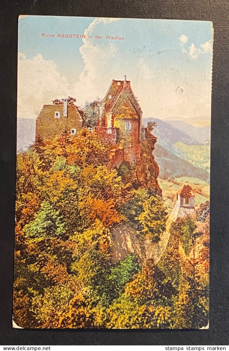 AK Künstlerkarte Ruine AGGSTEIN In Der Wachau Mit Mi. 181 Gestempelt/o AGGSTEIN - Wachau