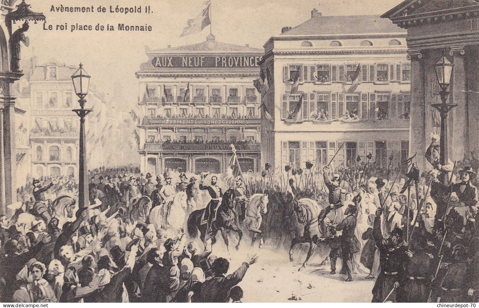 Avènement De Léopold II Le Roi Place De La Monnaie AUX NEUF PROVINCE - Fêtes, événements