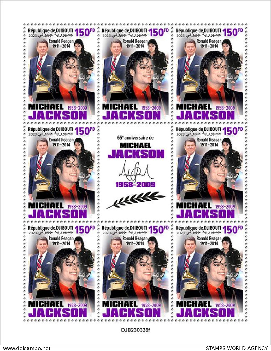 2023-11 - DJIBOUTI- MICHAEL JACKSON           8V  MNH** - Cantantes