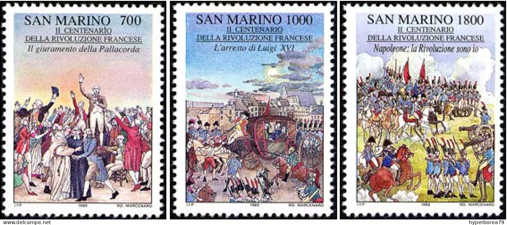 San Marino 1262/64 - French Revolution 1989 - MNH - French Revolution