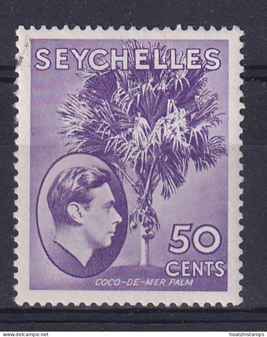Seychelles: 1938/49   KGVI    SG144b    50c   Bright Lilac   MH - Seychelles (...-1976)