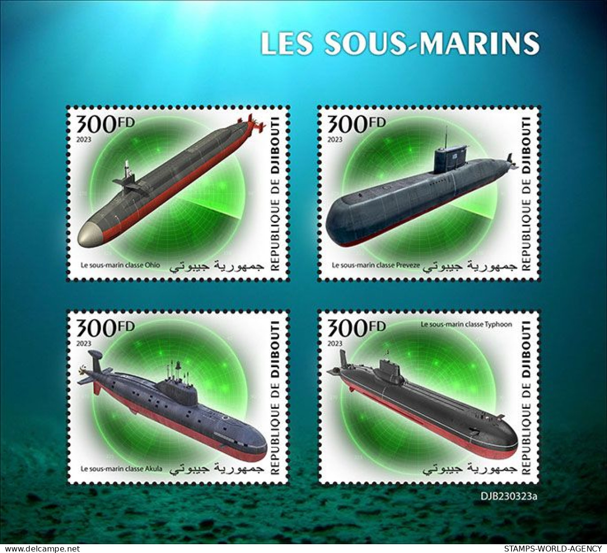 2023-11 - DJIBOUTI- SUBMARINES           4V  MNH** - Duikboten