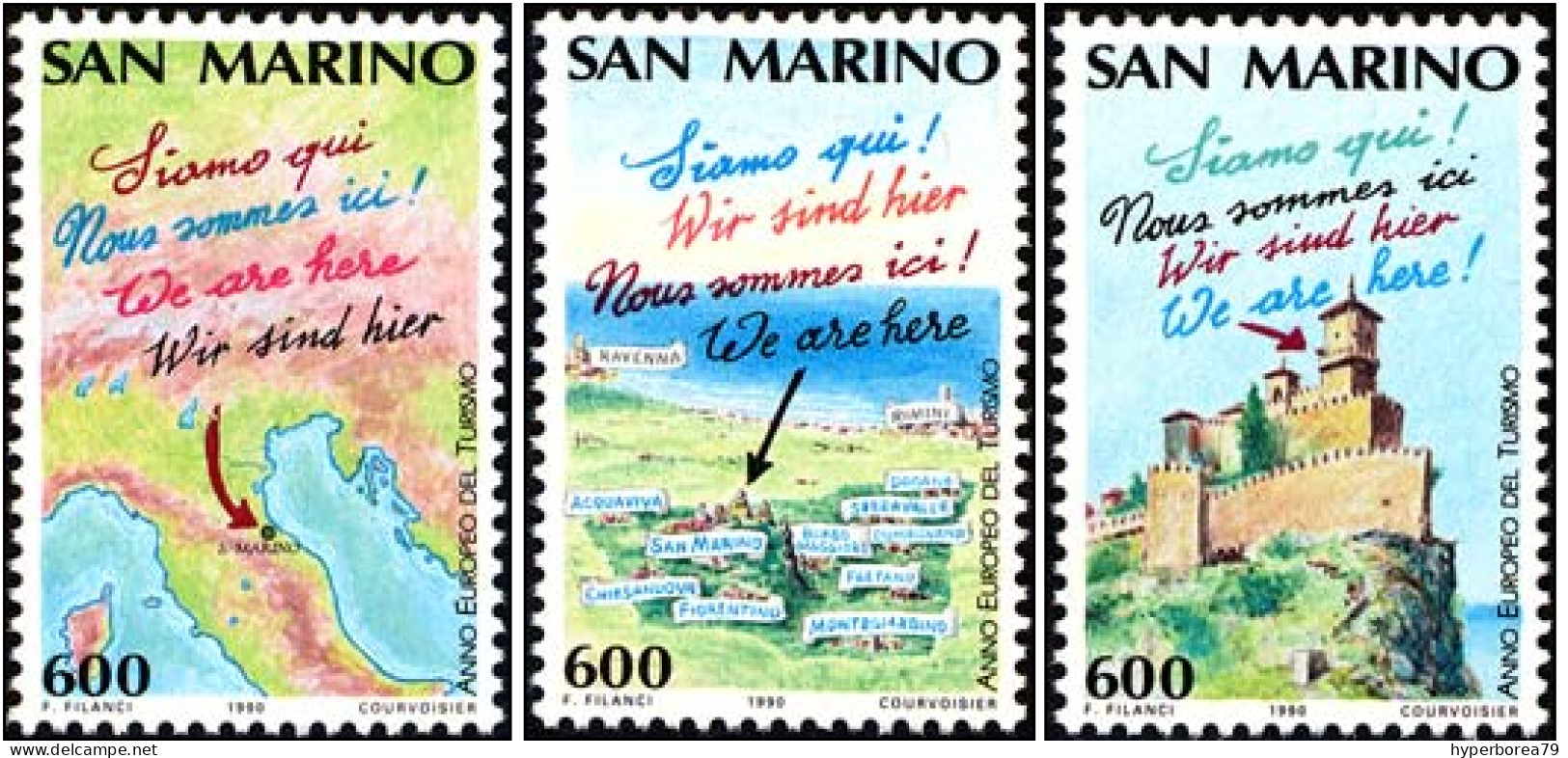 San Marino 1276/78 - European Year Of Tourism 1990 - MNH - Hotel- & Gaststättengewerbe