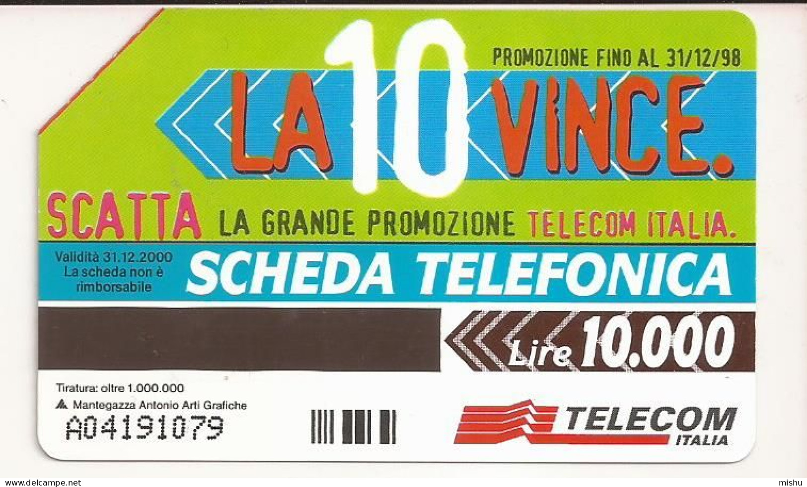 CT1 - Italy Phonecard - Telecom Italia  - 10000 Lire - 1998 - Otros & Sin Clasificación