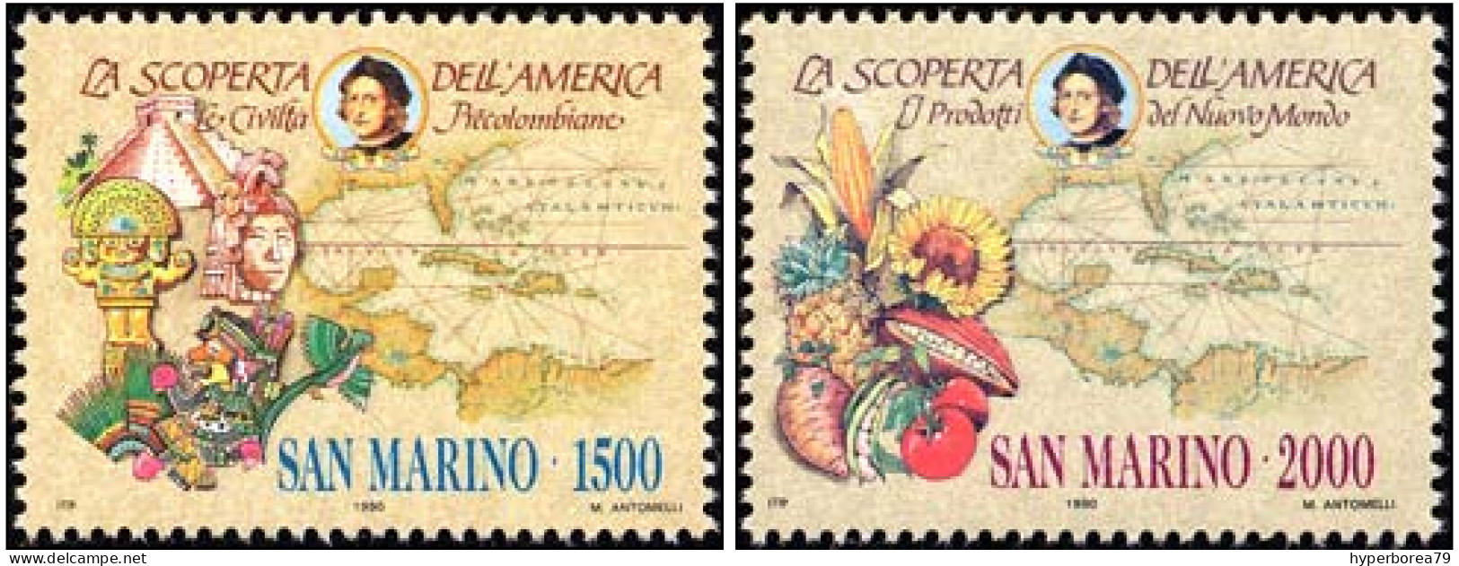 San Marino 1300/01 - Discovery Of America ( Cristoforo Colombo ) 1990 - MNH - Cristóbal Colón