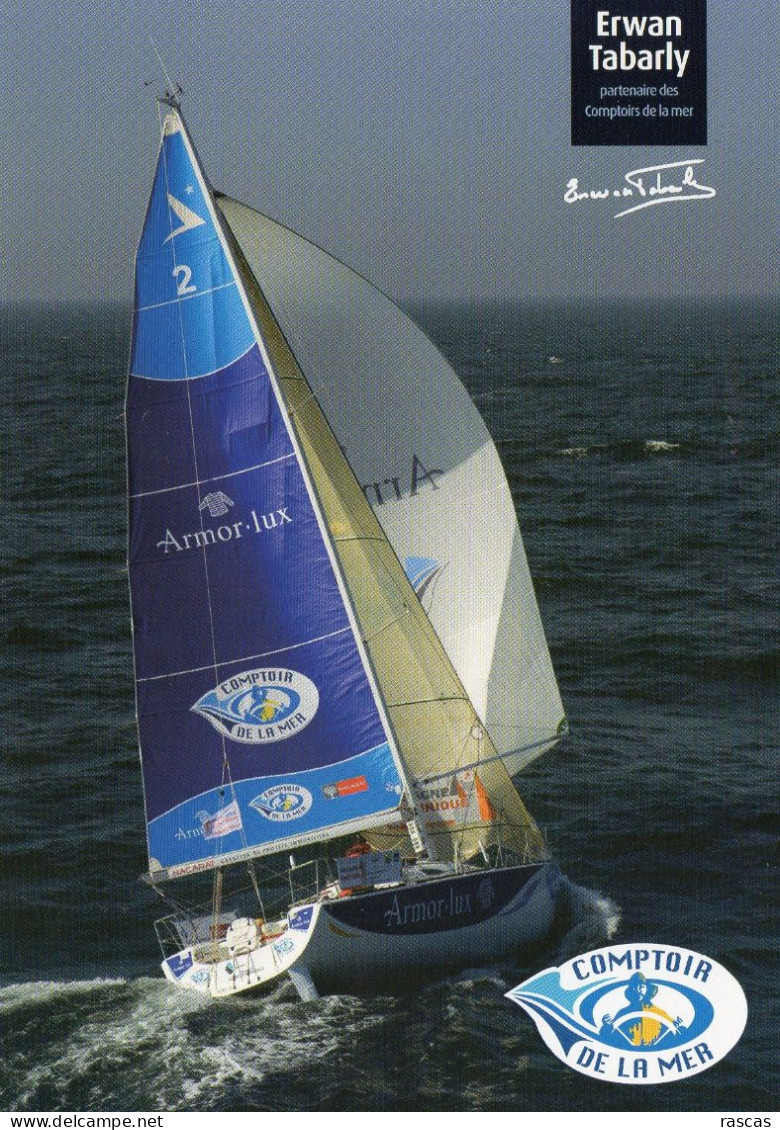 CPM - J - VOILE - BATEAU - VOILIER COMPTOIR DE LA MER - ARMOR LUX - ERWAN TABARLY - Vela