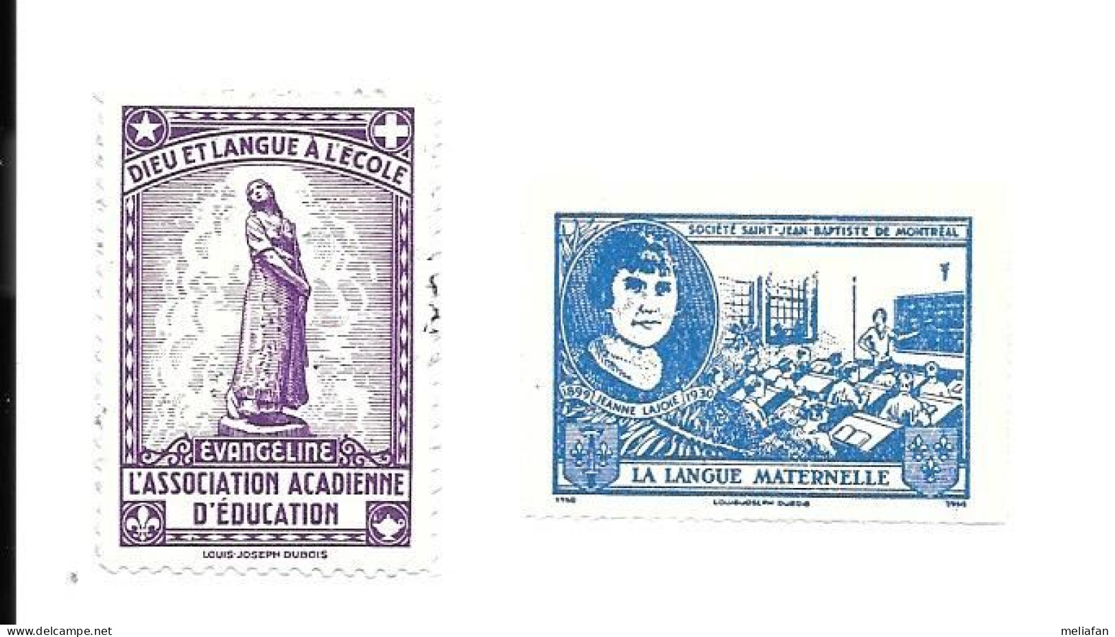 KB1642 - VIGNETTE ASSOCIATION ACADIENNE D'EDUCATION - JEANNE LAICHE - Viñetas Locales Y Privadas