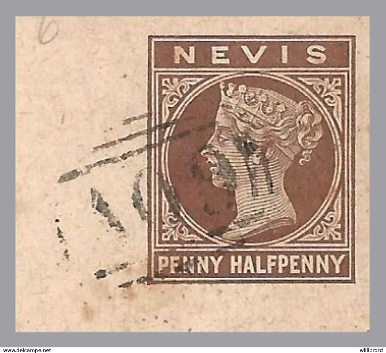 GREAT BRITAIN - NEVIS - 1890 1½d+1½d QV Postal Stationery Card With Paid Reply - Used To Dusseldorf, GERMANY - Brieven En Documenten