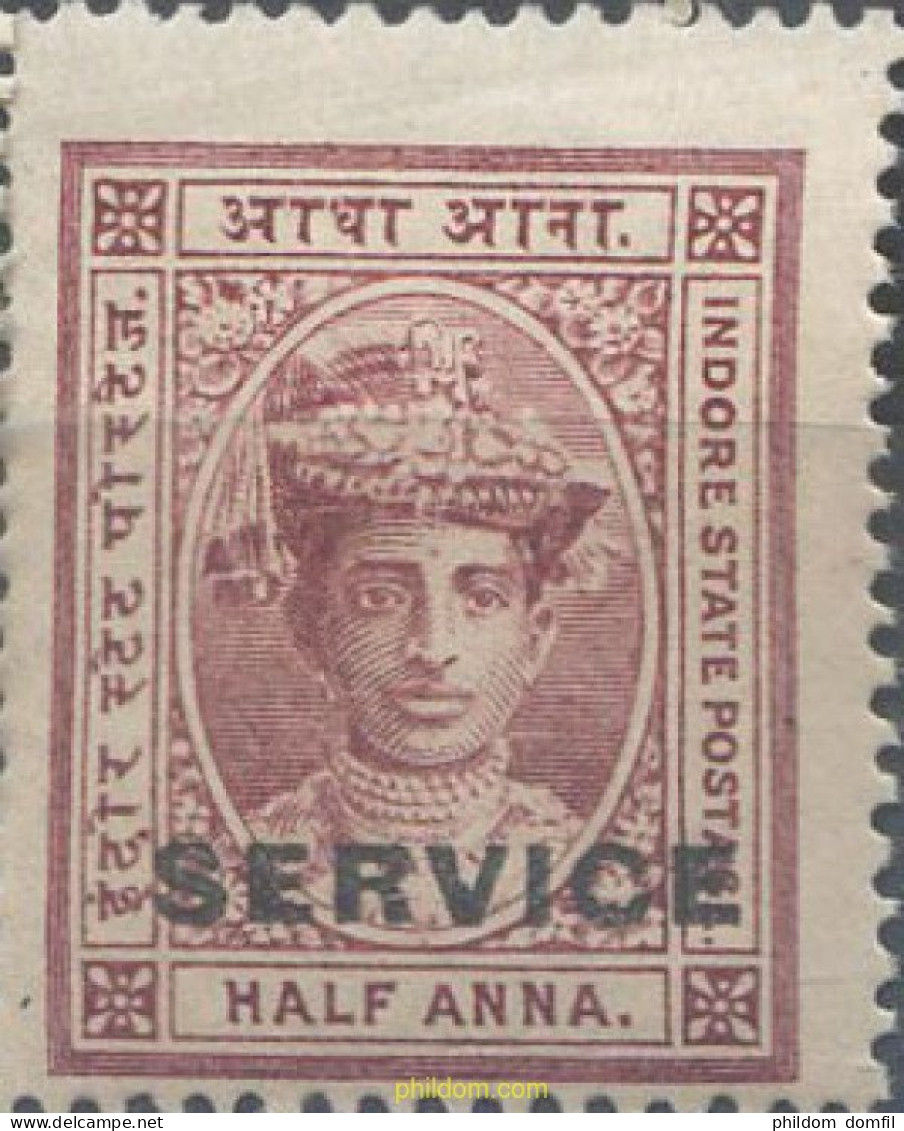 662498 HINGED INDIA 1904 HOLKAR, SELLOS DE SERVICIO. SELLOS DEL 1904 SOBRECARGADOS - 1902-11  Edward VII