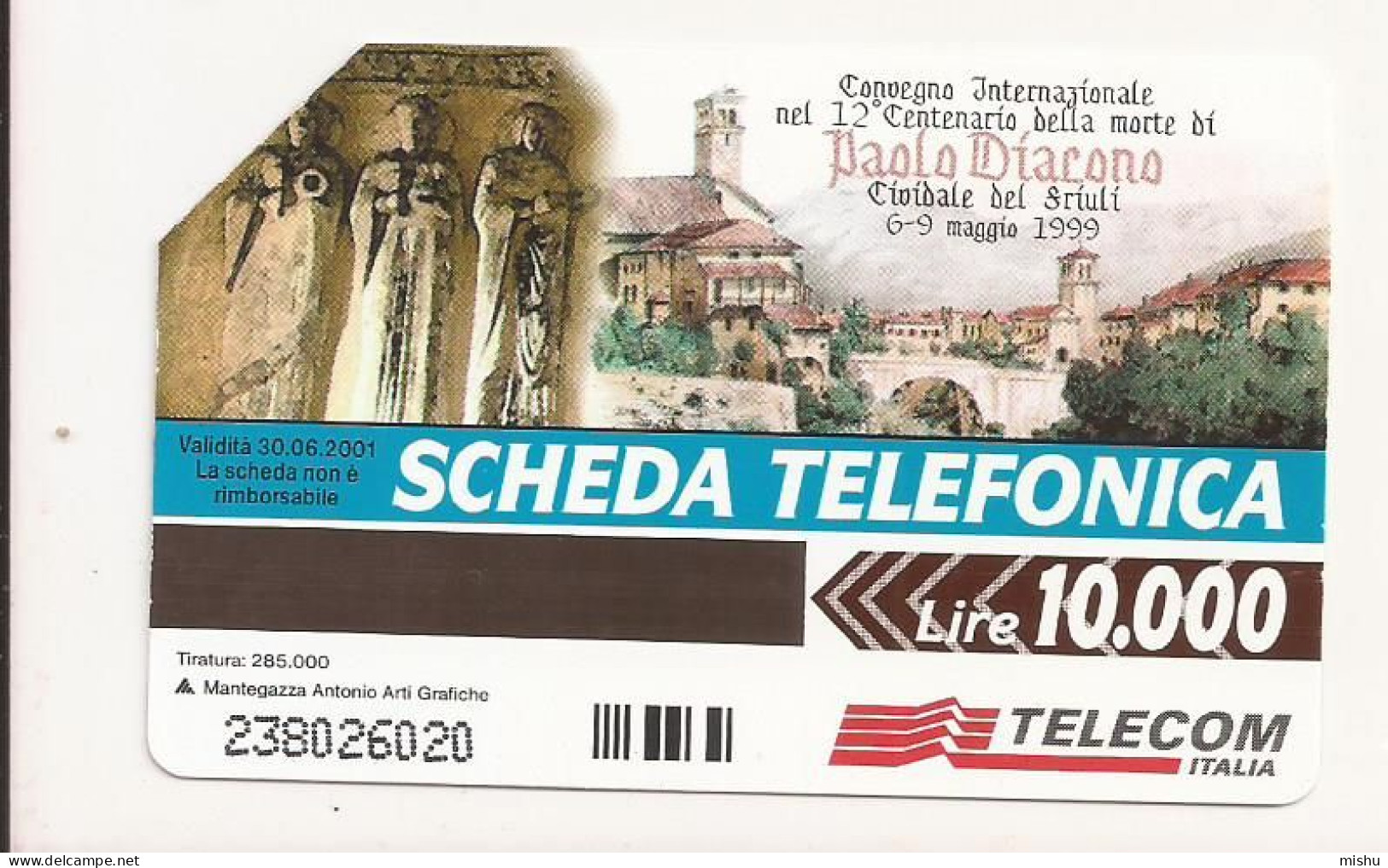 CT1 - Italy Phonecard - Telecom Italia  - 10000 Lire - Paolo Diacono - Other & Unclassified