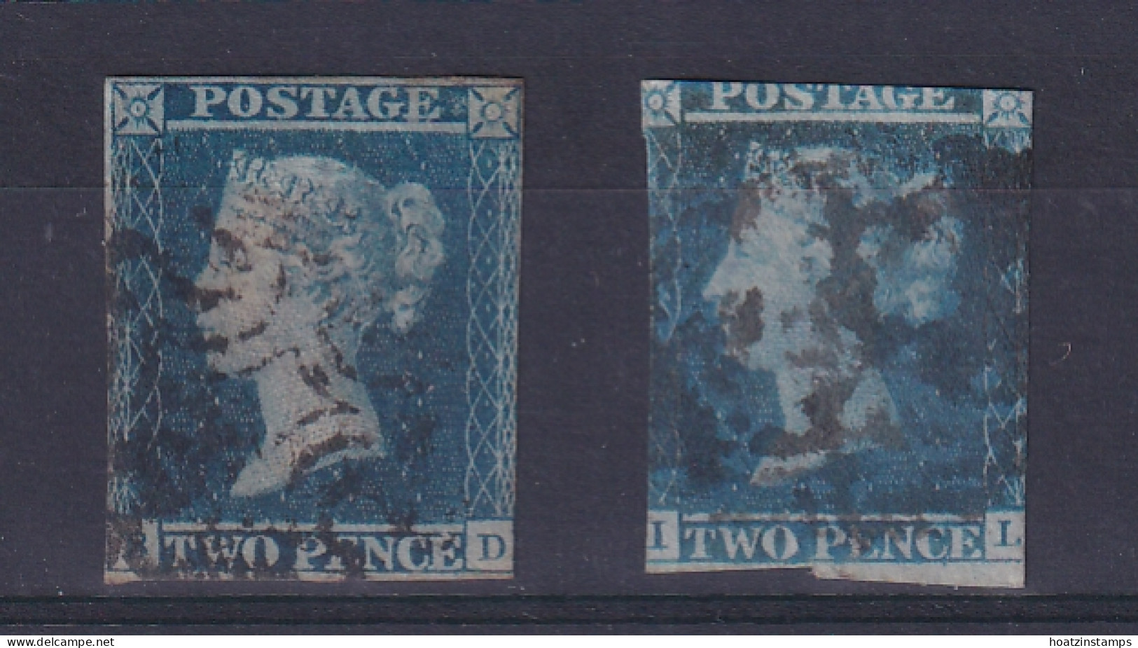 G.B.: 1841/51   QV   2d   Deep Blue And Pale Blue   [Imperf]  Used  - Oblitérés