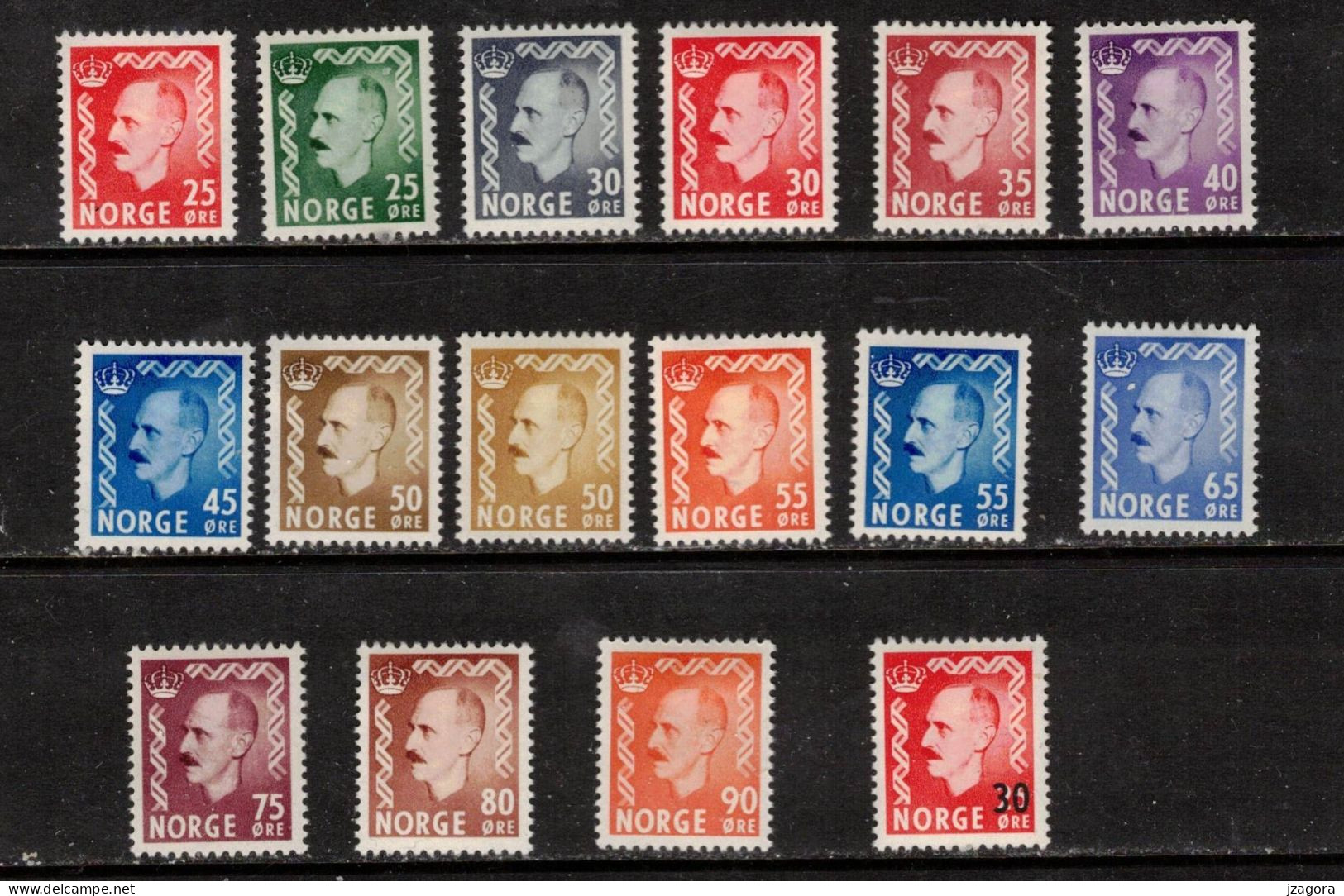 KING ROI KÖNIG HAAKON VII NORWAY NORGE NORWEGEN NORVÈGE 1951 1955 1957 MH(*) - Unused Stamps