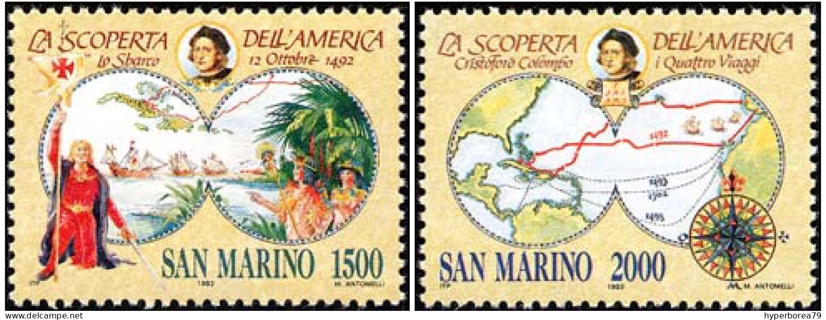 San Marino 1334/35 - Discovery Of America ( Cristoforo Colombo ) 1992 - MNH - Cristoforo Colombo