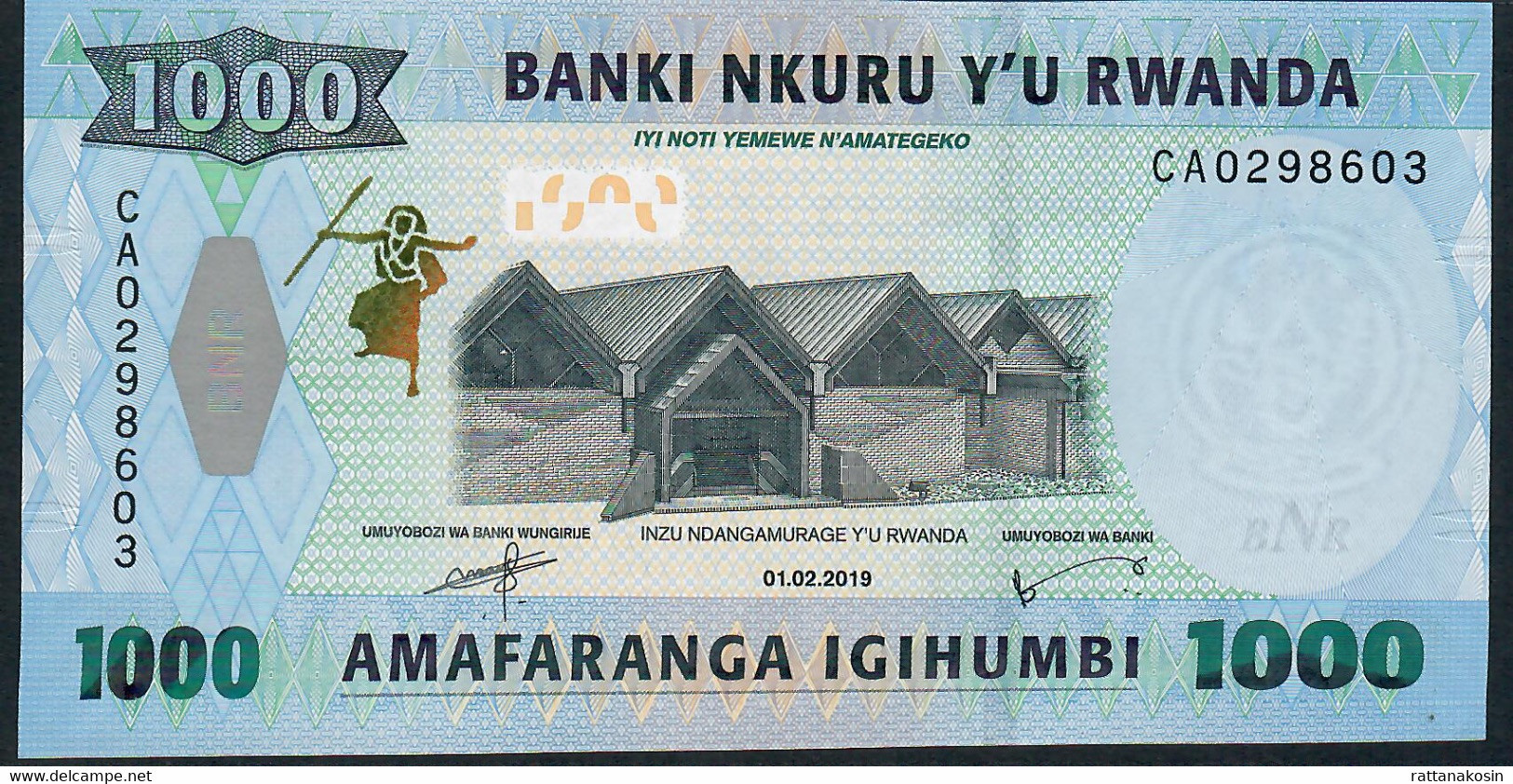 RWANDA NLP 1000 Francs 2019 UNC - Ruanda