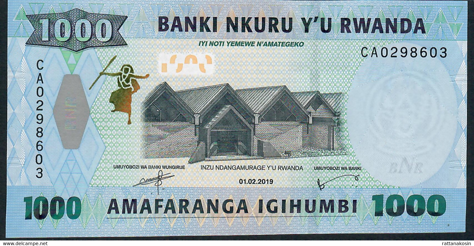 RWANDA NLP 1000 Francs 2019 UNC - Rwanda