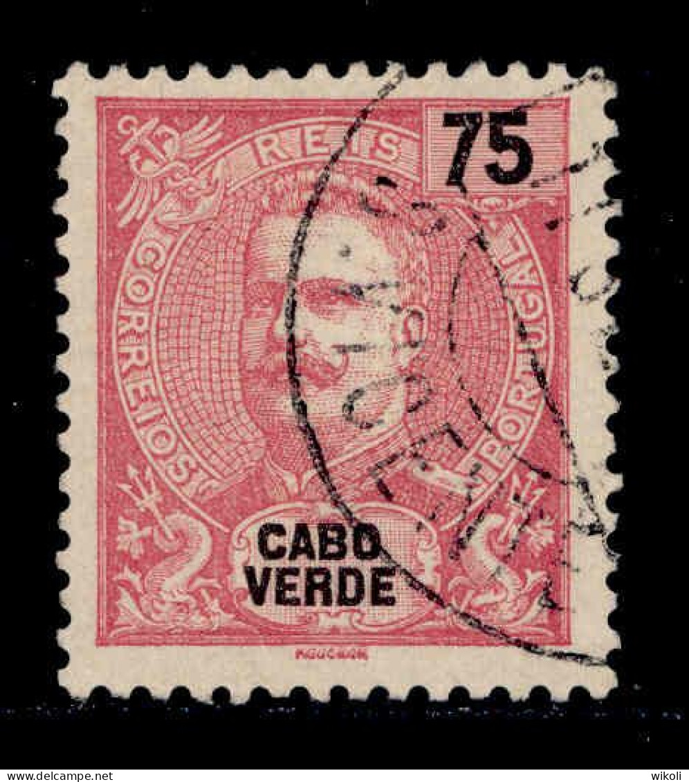 ! ! Cabo Verde - 1898 D. Carlos 75 R - Af. 44 - Used (ca 170) - Isola Di Capo Verde