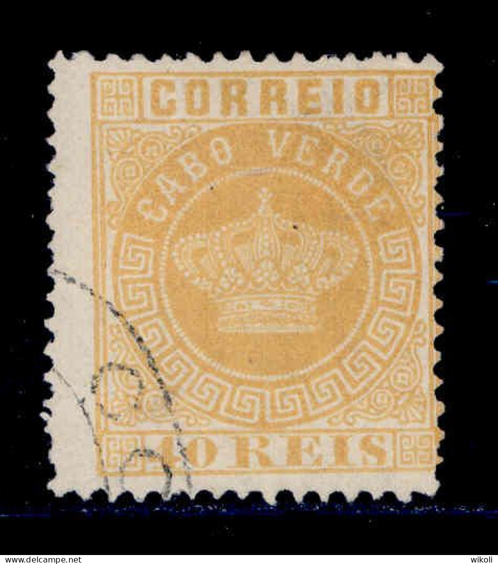 ! ! Cabo Verde - 1881 Crown 40 R (Perf. 12 3/4) - Af. 13 - Used (ca 176) - Cape Verde