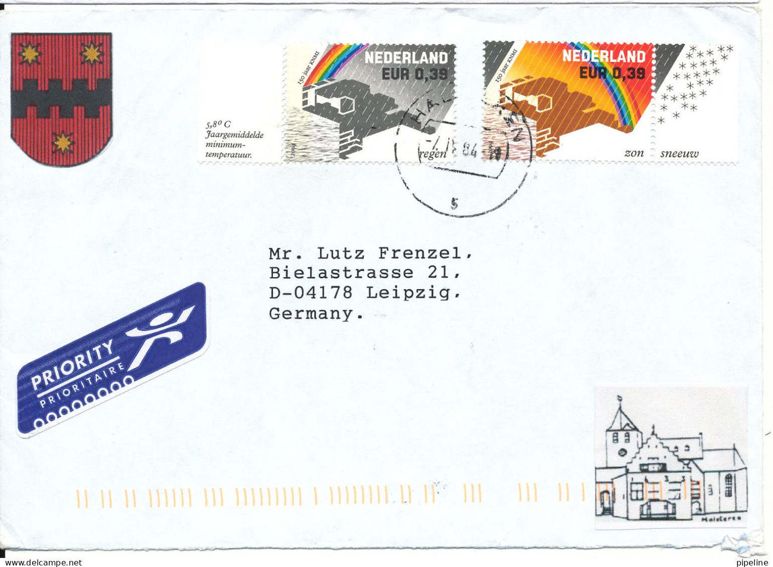 Netherlands Cover Sent To Germany 2004 Topic Stamps - Lettres & Documents