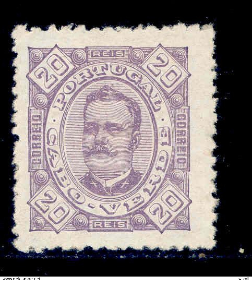! ! Cabo Verde - 1893 D. Carlos 20 R - Af. 28 - MH (ca 180) - Cap Vert